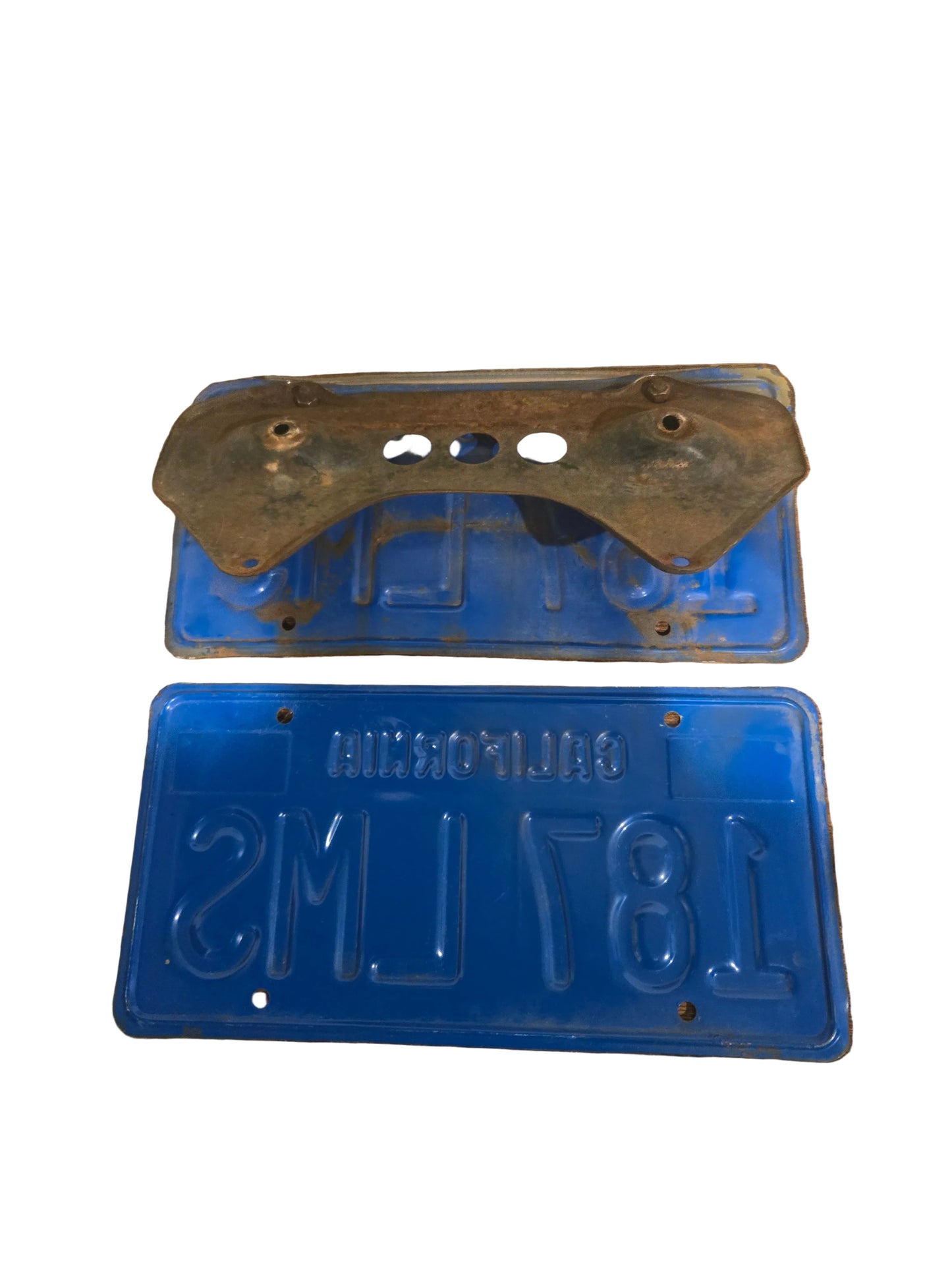 Vintage 1979 California License Plate 187LMS Blue and Yellow